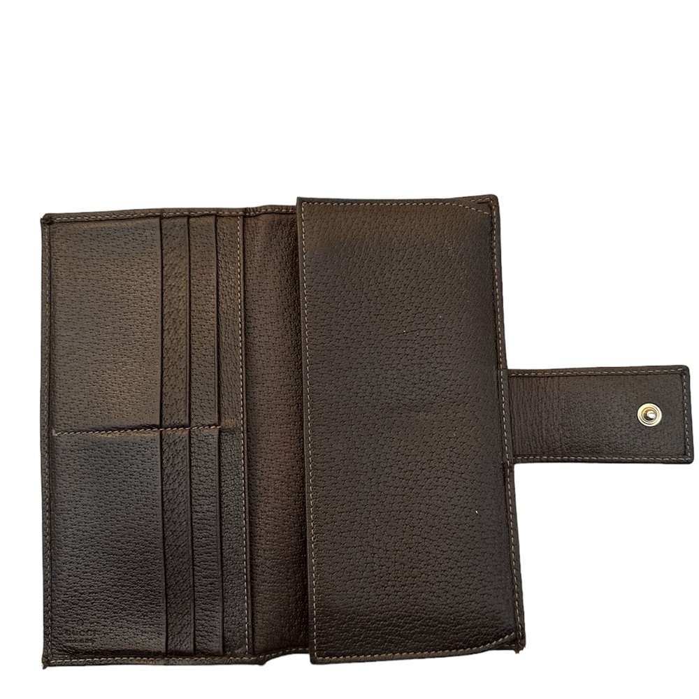 Gucci Brown Monogram Long Wallet Authentic - Picture 11 of 15